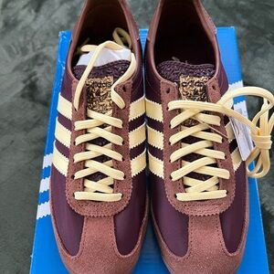 Adidas Maroon and Yellow Sneakers